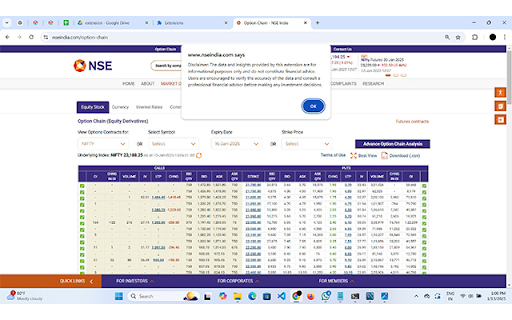 NSE Trader's Toolkit :: Transform your trading experience with the Advanced Option Chain Analyzer Chrome Extension. Designed for financial websites, this…