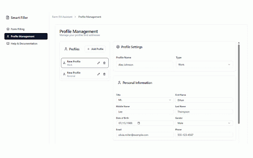 Smart Filler - AI-Powered Form Autofill & Fake Data Generator :: Save time with Smart Filler - the AI autofill extension that fills forms using fake data and pre set profiles.