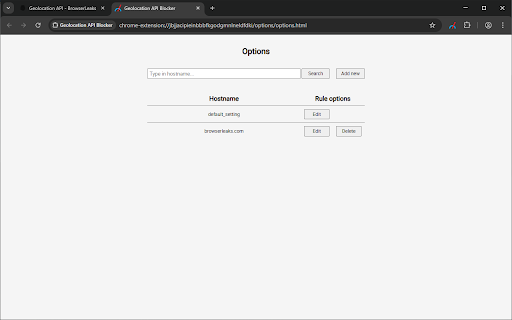 Geolocation API Blocker :: A simple extension for overriding the browser's Geolocation API.
