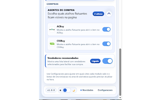 ImportKit :: Ferramentas para Goofish/Xianyu e Taobao com botao liga/desliga.