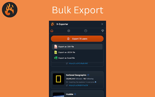 X-Exporter - Export Twitter Followers :: Download X followers/following as CSV, Excel, or JSON. Easy data export—no coding required!
