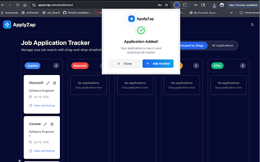 ApplyZap – Job Tracker :: Quickly add job applications to your ApplyZap tracker