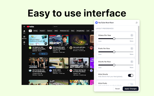YouTube Row Fixer :: Bring back the YouTube layout that works for you.