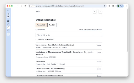 re/read - read offline, translate and learn :: Read web articles and EPUB books offline - and learn the language you read them in. Nothing you read leaves your device.