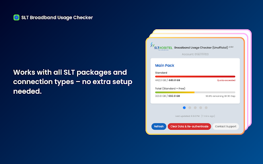 SLT Broadband Usage Checker (Unofficial) :: Check SLT Broadband usage with a single click