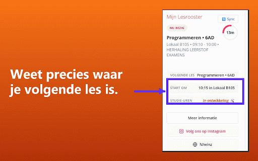 Smartschool Courses :: Toont live je lesrooster, countdowns, en studie-uren van Smartschool.