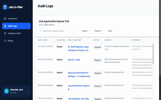 Jobs Co-Pilot | AI Auto-Applier :: Your AI Co-Pilot for smarter job applications on Naukri and LinkedIn.