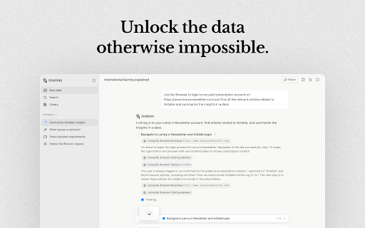 Manus Browser Operator :: Connect your browser to Manus Agent and let it help you complete everyday tasks that require your personal context.