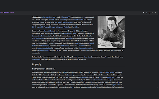 GooWi :: Adds Wikipedia beside Google Search with View in GooWi, Back, History, reading mode, Random Article, Wikirace, and link lookup.