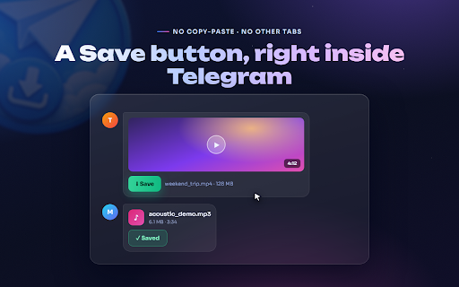 Telegram Video Downloader - Save Videos, Photos & Music :: Save videos, photos & music from your Telegram chats and channels for offline use. Batch download, ZIP export and chat export.