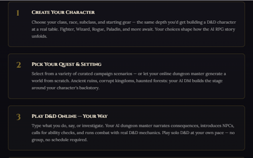 LoreMaster — AI Dungeon Master :: Play LoreMaster — your AI-powered Dungeon Master — in a Chrome side panel while browsing any website.