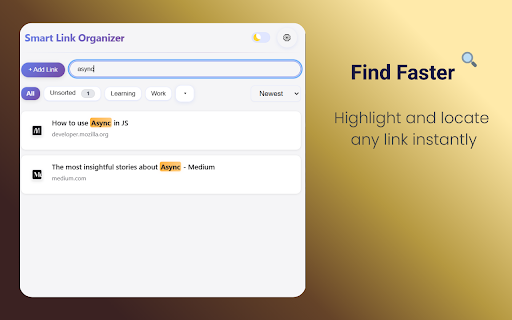 Smart Link Organizer :: Save and categorize your links manually and automatically with ease.