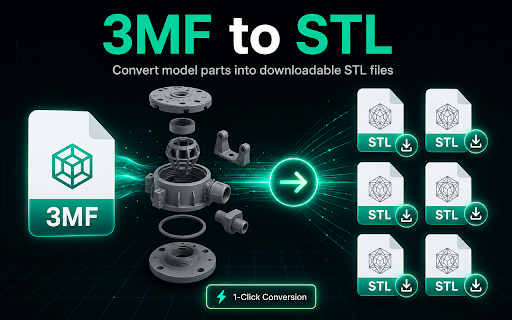 3MF to STL Converter :: Use 3mf to stl converter to turn any .3mf file into a clean stl. Extract the mesh and download stl, all in your browser.