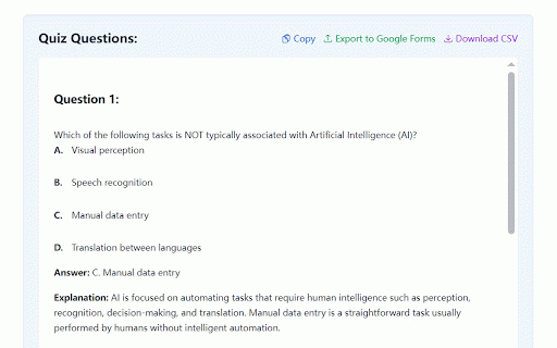 AI Quiz Generator - Instant Assessment Quiz Builder :: Create quizzes and answers from any content in minutes using AI. Supports multiple question types, difficulty levels, and languages