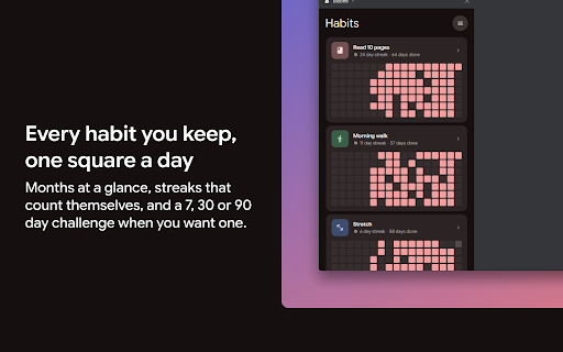 Bloomi: Habit Tracker and Focus Timer :: Daily habits, a focus timer and quiet music in Chrome's side panel. Free, with no account.