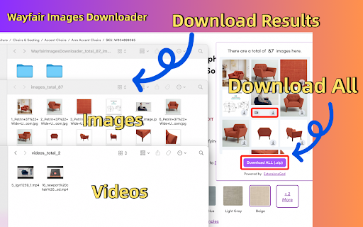 Wayfair Image & Video Downloader :: Wayfair downloader, one click download of images and videos from Wayfair product detail pages, supports batch saving.