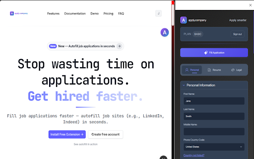 Apply - AI Job Application Assistant :: Complete job applications faster with AI-powered autofill built for modern hiring platforms.