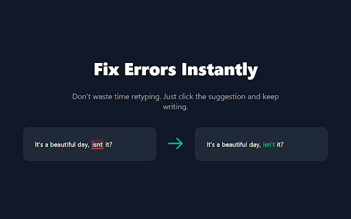 Grammar Checker Extension :: Real-time grammar & spelling checker for any webpage. Highlights errors, one-click fixes, and word lists.
