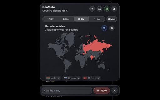 GeoMute for X :: Local-first country signal badges and feed filters for X/Twitter.