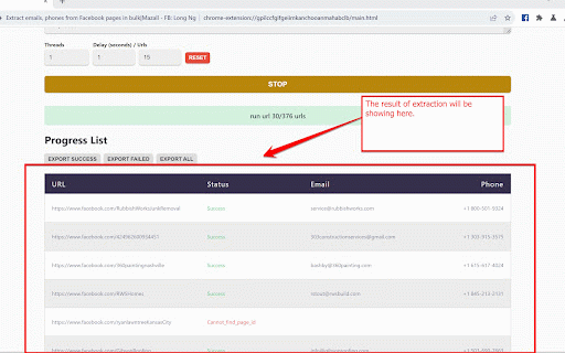 Extract emails, phones from Facebook pages in bulk :: A tool developed by longnhvietnam.