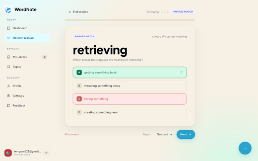 WordNote :: Save English words with context from any webpage