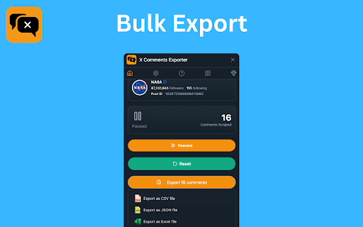 X Comments Exporter - Export Twitter Comments :: Download X (Twitter) replies in one click. X Comments Exporter makes reply scraping easy for research, backup, and insights.