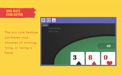 Poker Now Odds Calculator :: This extension adds a odds calculator widget to the Poker Now website.
