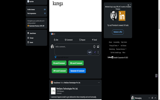 Oyelabs AI - Generate Auto Comments :: Automatically generate thoughtful comments with the help of AI on LinkedIn.