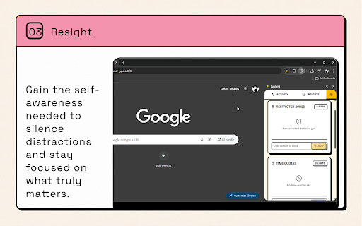 Resight :: Understand and track how you spend your time on the web with insightful daily, weekly, and yearly browsing patterns.