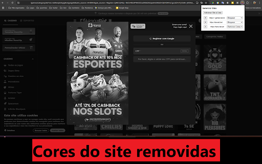 Anti-Bets:Bloqueador e Filtro de Cores :: Bloqueia sites de apostas ou remove suas cores.