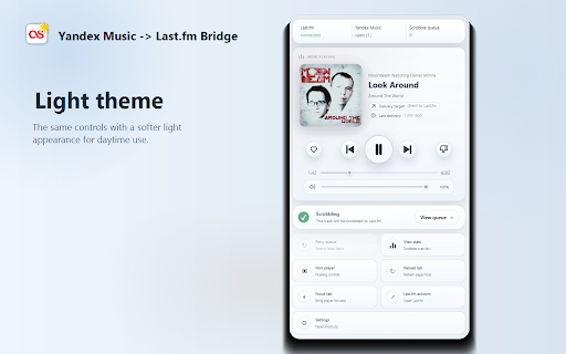 Yandex Music → Last.fm Bridge (Scrobbler) :: Control Yandex Music, scrobble to Last.fm, and use a side panel or mini player.