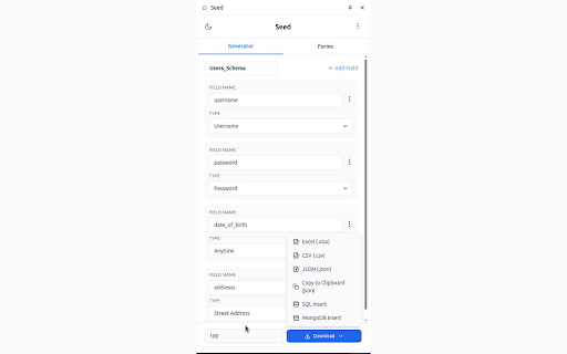 Seed :: A developer tool to generate realistic test data and inject it into web forms to accelerate testing.