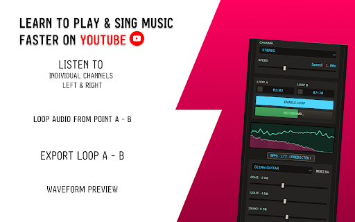 ToneZynk: YouTube EQ, Spatial Isolation & Speed Control :: Real-time YouTube EQ tool with A–B looping, speed control, EQ, spatial isolation (STEREO, L & R) and presets for music practice.