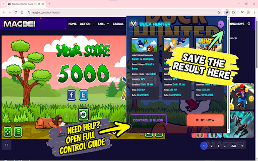 Duck Hunter Unblocked Online 🦆🎯 Free Instant Play Now & Track All Results :: Shortcut to Duck Hunter — launch the classic aim & shoot browser game instantly, save scores, times and personal notes every run!