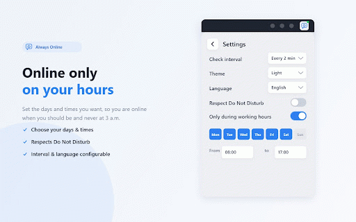 Always Online for Mattermost :: Keeps your Mattermost presence set to online, automatically, on every instance you use.