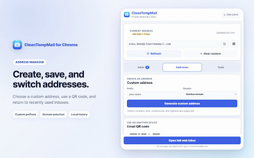 CleanTempMail - Temp Mail & Disposable Email :: Create, manage, and monitor CleanTempMail temporary inboxes.