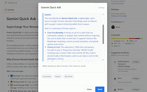Gemini Quick Ask :: Quickly ask Gemini about selected text or page content.