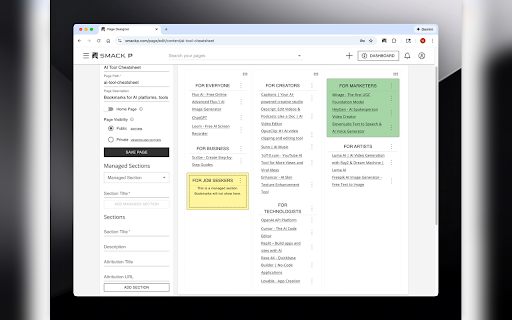 Smack P — Save to Pages :: Save web pages or all open tabs into Smack P Pages so you can find and share them later.