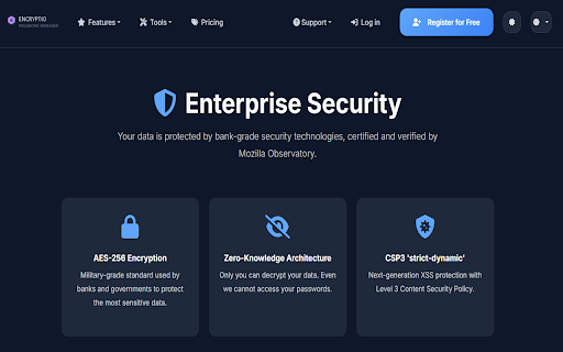 Encryptio Password Manager :: Access your Encryptio vault in the browser: autofill logins on encryptio.it, manage passwords and notes. Syncs with your account.
