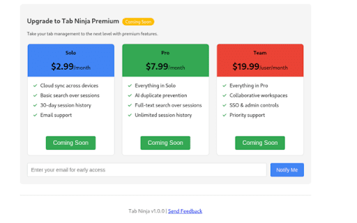 Tab Ninja :: Manage tab overload, detect duplicates, and save sessions locally
