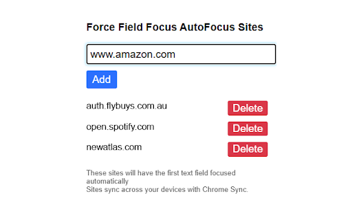 Force Field Focus :: Automatically or manually (Ctrl+Shift+E) focuses the first input field on webpages, with a customizable list of auto-focus sites.