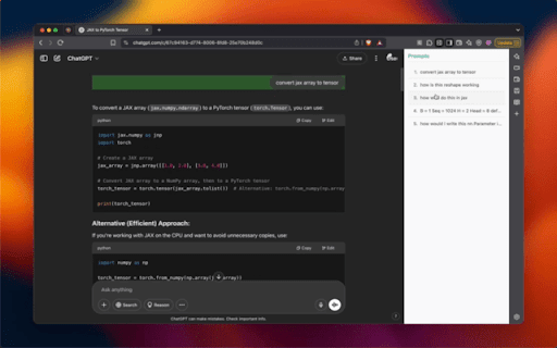 Chat Outline :: Displays a Table of Contents for your prompts on ChatGPT, Claude, and AI Studio.