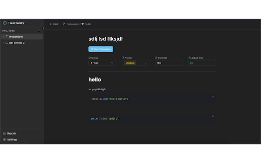 Time Foundry :: Task management and Pomodoro timer for developers