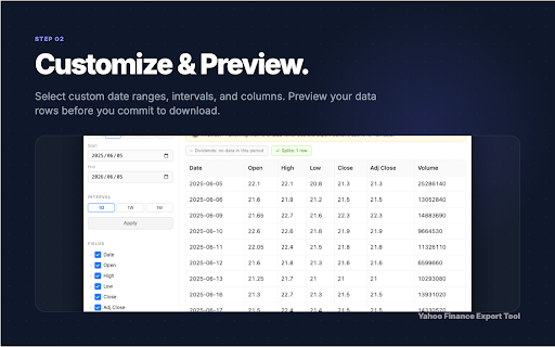 Yahoo Finance to Excel & CSV Data Export Tool :: Download Yahoo Finance historical stock data to CSV or Excel — no programming knowledge, no API key required, work as before.