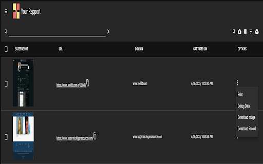 Your Rapport :: An open source chrome extension for grabbing screenshots from the internet and making them searchable and downloadable.