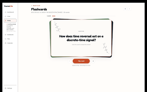 CourseLite :: Reads the course page you are on and turns its own material into study help: answers, flashcards, practice tests and study plans.