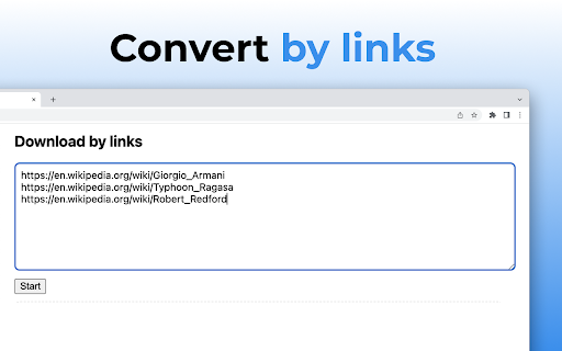 Link To PDF :: Use Link To PDF – simple url to document converter. Save webpage, turn site or convert web page to PDF just with one click.