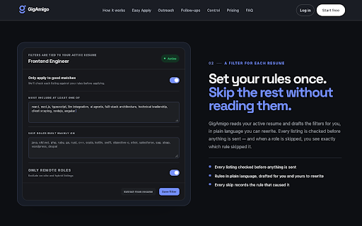 GigAmigo :: A controlled AI copilot for tailored applications and recruiter outreach.