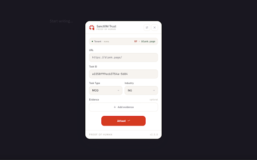 SanctifAI Trust Proof of Human (PoH) v2.0.4 :: Proof of Human verification for SanctifAI Trust platform