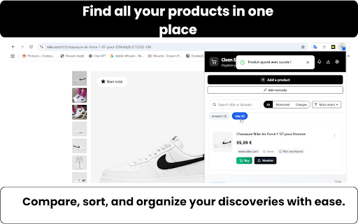 Cleen – Panier Centralisé :: Panier centralisé pour tous vos achats en ligne. Alertes de prix et suivi automatique de vos produits favoris.